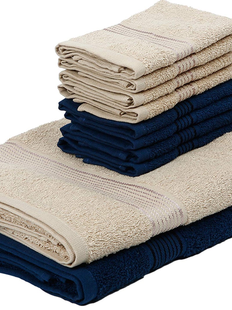 KOPA [10pc] Quick Dry 100% Cotton Soft Terry Towel -2pc Bath, 8pc Face (d'ross) | Quick Dry 100% Cotton | Super Absorbent, Lightweight, Odour Free - for Men, Women, Kids Solid-Multi - Image 4