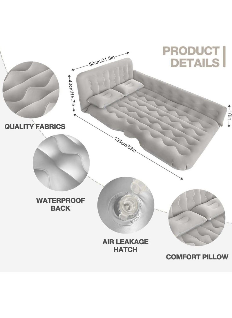 Jorunb - Car Air Mattress Car Inflatable Bed - Thickened and Double Car Air Mattress Sided Flocking Travel Inflatable Car Mattress Bed with Electric Air Pump and 2 Pillows, Car Sleeping Bed for Home Outdoor - Image 1
