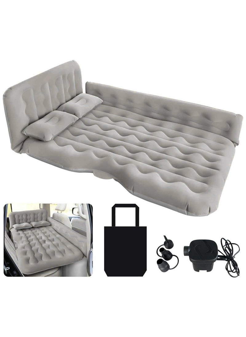 Jorunb - Car Air Mattress Car Inflatable Bed - Thickened and Double Car Air Mattress Sided Flocking Travel Inflatable Car Mattress Bed with Electric Air Pump and 2 Pillows, Car Sleeping Bed for Home Outdoor - Image 1