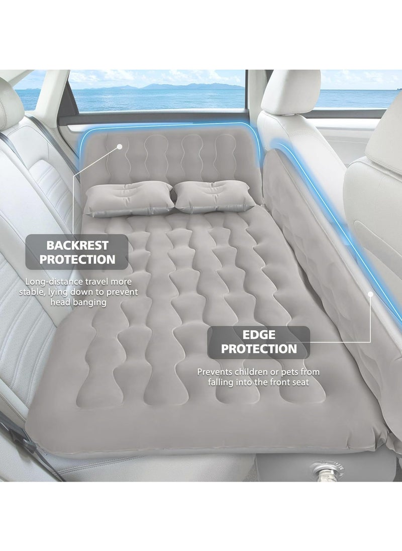 Jorunb - Car Air Mattress Car Inflatable Bed - Thickened and Double Car Air Mattress Sided Flocking Travel Inflatable Car Mattress Bed with Electric Air Pump and 2 Pillows, Car Sleeping Bed for Home Outdoor - Image 1