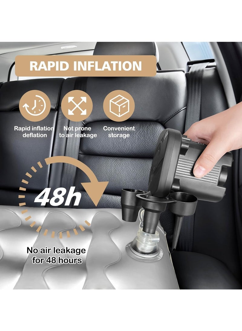 Jorunb - Car Air Mattress Car Inflatable Bed - Thickened and Double Car Air Mattress Sided Flocking Travel Inflatable Car Mattress Bed with Electric Air Pump and 2 Pillows, Car Sleeping Bed for Home Outdoor - Image 1