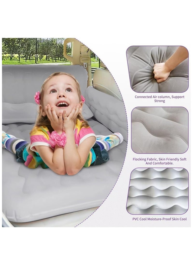 Jorunb - Car Air Mattress Car Inflatable Bed - Thickened and Double Car Air Mattress Sided Flocking Travel Inflatable Car Mattress Bed with Electric Air Pump and 2 Pillows, Car Sleeping Bed for Home Outdoor - Image 1