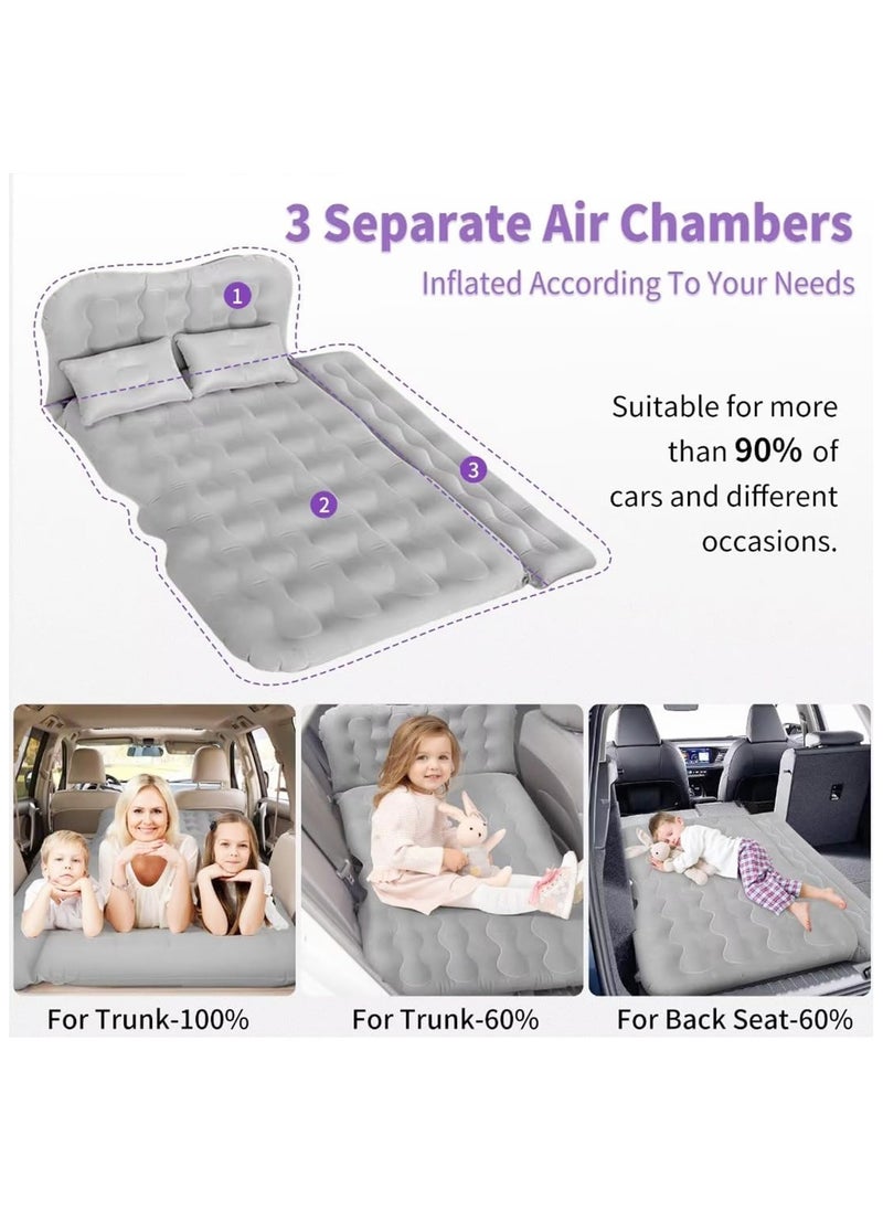 Jorunb - Car Air Mattress Car Inflatable Bed - Thickened and Double Car Air Mattress Sided Flocking Travel Inflatable Car Mattress Bed with Electric Air Pump and 2 Pillows, Car Sleeping Bed for Home Outdoor - Image 1