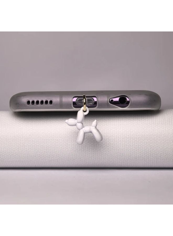 Red Balloon Dog Phone Dust Plug Type C Port Protector Pendant Gift - Image 5