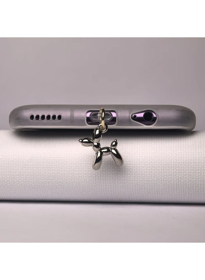 Red Balloon Dog Phone Dust Plug Type C Port Protector Pendant Gift - Image 4