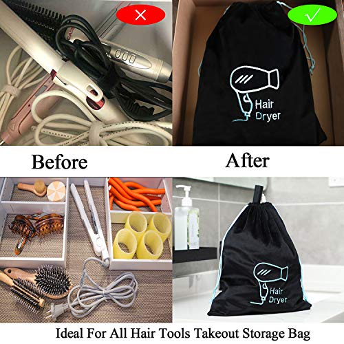 AKLVBL Hair Dryer Bag 11.8’’x 14’’ Storage Organizer Bag For Hairdryer and All Hair Tools With Drawstring, Ideal for Travel, Gym, Hotel or Home Use (One Pack) - Image 5