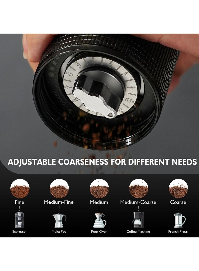 KM6 Manual Coffee Grinder – Five-Leaf Stainless Steel 420 Burr, Multiple Grind Settings – Professional V60 Grinder with 20g Capacity, Ideal for Filter Coffee, French Press, and AeroPress  - Image 5