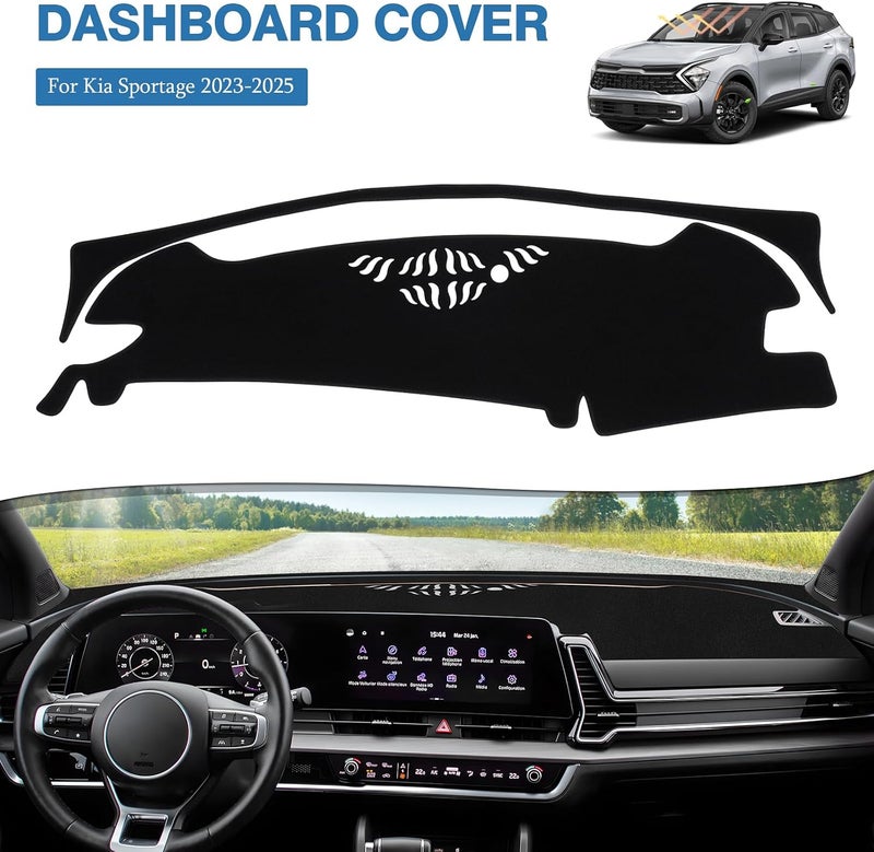FIILINES Dash Cover Compatible with Kia Sportage 2023 2024(NQ5) Dashboard Cover Mat for Sportage Accessories Mesh Dash Mat Non-Slip No Glare - Image 2