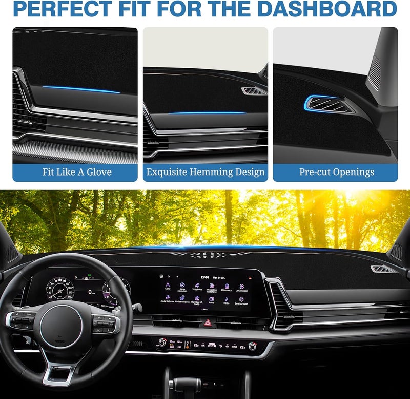 FIILINES Dash Cover Compatible with Kia Sportage 2023 2024(NQ5) Dashboard Cover Mat for Sportage Accessories Mesh Dash Mat Non-Slip No Glare - Image 4