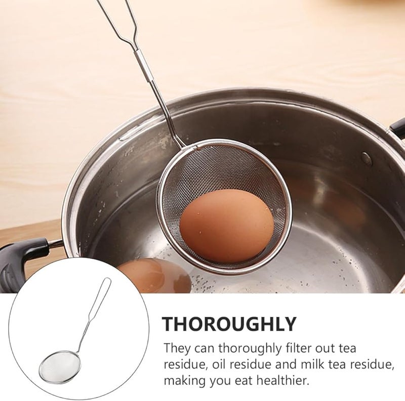 4Pcs Stainless Steel Small Strainer Scoops Heat Resistant Oil Filter Kitchen Utensils - Image 5