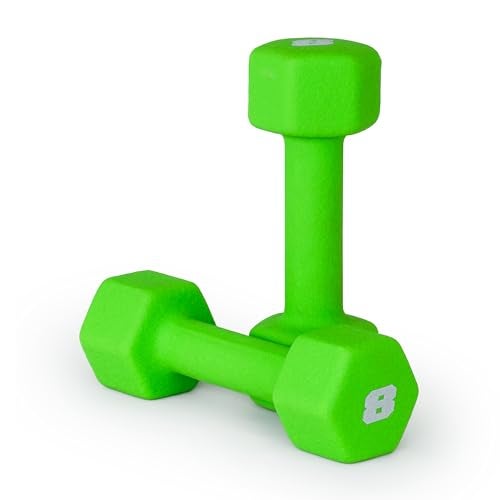 CAP Barbell Neoprene Dumbbell Weights, 8 lb Pair, Shamrock - Image 1