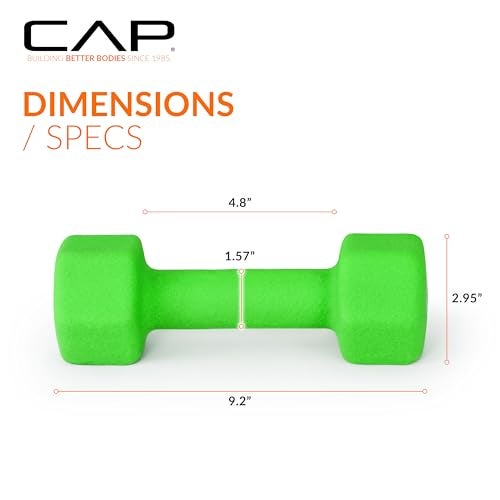 CAP Barbell Neoprene Dumbbell Weights, 8 lb Pair, Shamrock - Image 3