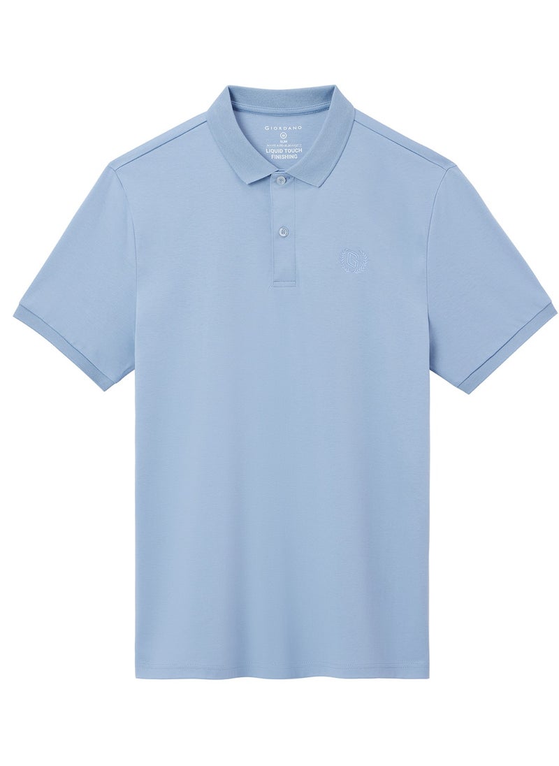 GIORDANO Men's Luxury Touch Polo Blue  - Image 1