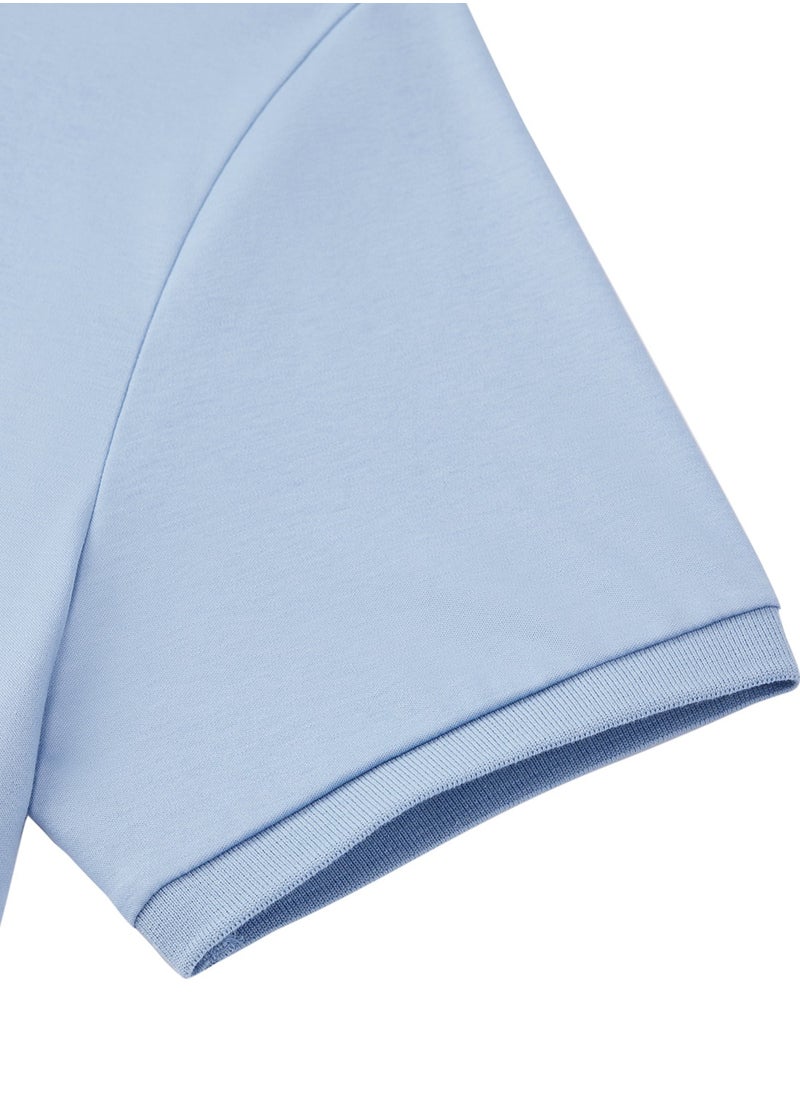 GIORDANO Men's Luxury Touch Polo Blue  - Image 4
