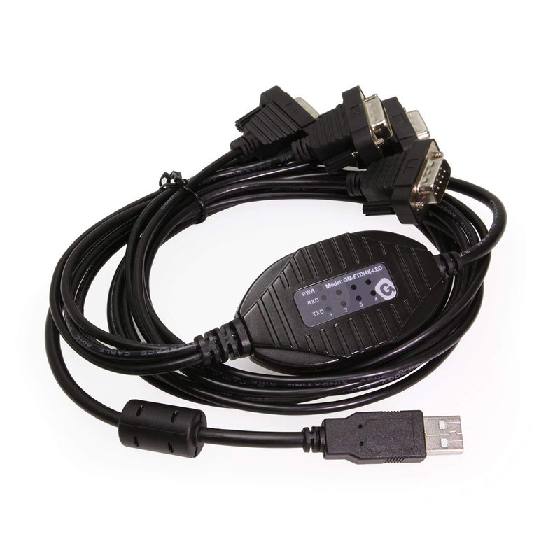 Gearmo 4 Port RS232 to USB FTDI chip Adapter w/RX and TX Status LED - Image 1