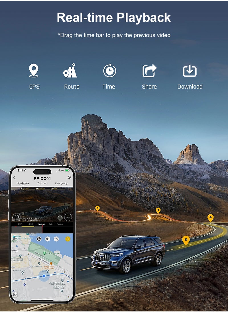 Phone Planet - Dash Cam Car Camera with Night Vision Built in WiFi Emergency Recording 1080p APP Dashboard Safe and Advanced Driving Experience - Image 1