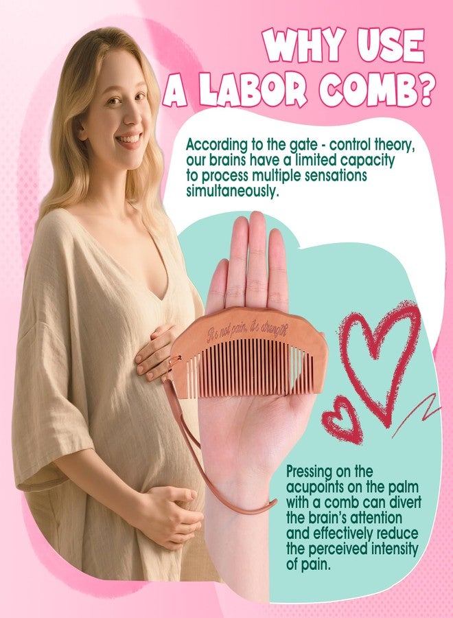OAKDOLCHE Wooden Birth Comb, Pregnancy Must Haves Labor Comb, Labor and Delivery Essentials, Thoughtful Gifts for Expectant Moms - Image 2