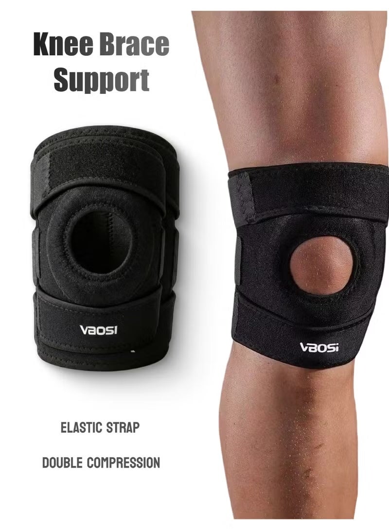 رئيس دعم قوس الركبة ، مع أحزمة ضغط مزدوجة قابلة للتعديل ، لدعم Patella ، وحماية Meniscus والربط ، مصنوعة من النيوبرين القابل للتنفس للجري وكرة السلة وركوب الدراجات (للرجال والنساء) - Image 1
