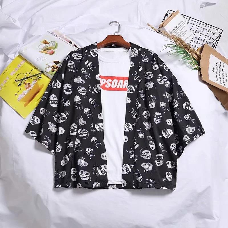 Summer Retro Crane Kimono Cardigan Head - Image 1