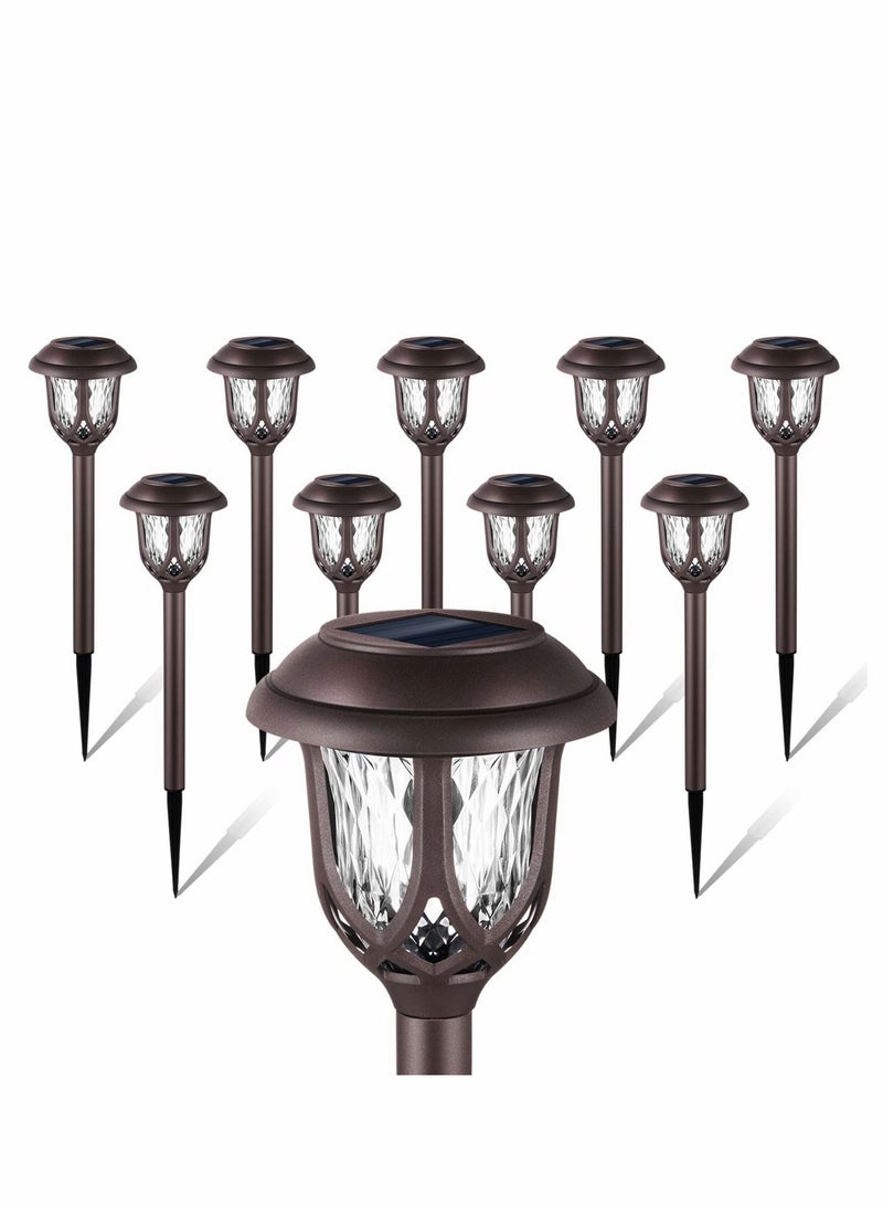 Generic 10 Pack Solar Lights Outdoor Decorative, Solar Pathway Lights Outdoor, Solar Powered Garden Yard Lights for Walkway Sidewalk Driveway  - Image 1