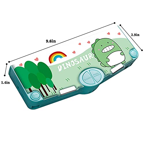 Minache Multifunction Pencil Case, Pencil Box with 2 Compartments for Students - Cartoon Pattern Stationery Set with Pop Out Scissors and Pencil Sharpener (one size, style 4) - Image 3