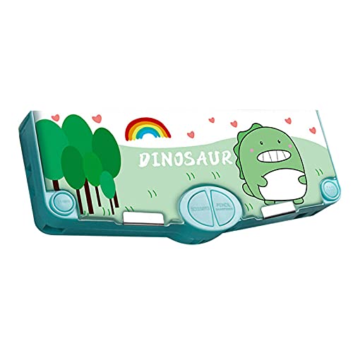 Minache Multifunction Pencil Case, Pencil Box with 2 Compartments for Students - Cartoon Pattern Stationery Set with Pop Out Scissors and Pencil Sharpener (one size, style 4) - Image 5