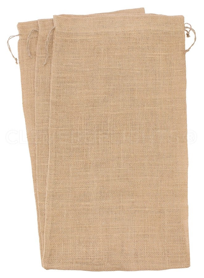 CleverDelights 14" x 26" Burlap Bag - 14x26 Inch Jute Burlap Drawstring Sack - Image 3