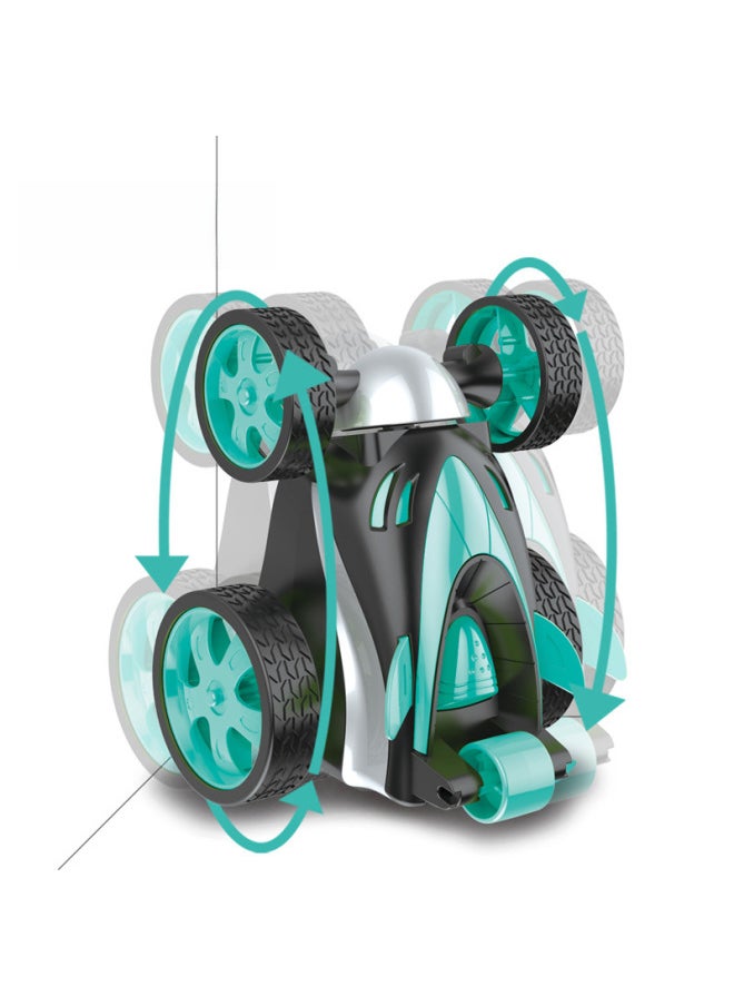 Generic Electric Remote Control Double-sided Flip Dump Truck Toy Car Stunt Vehicle Children's Plaything Street Stall Toy-Color:Green-Proportion:Remote Control  - Image 2