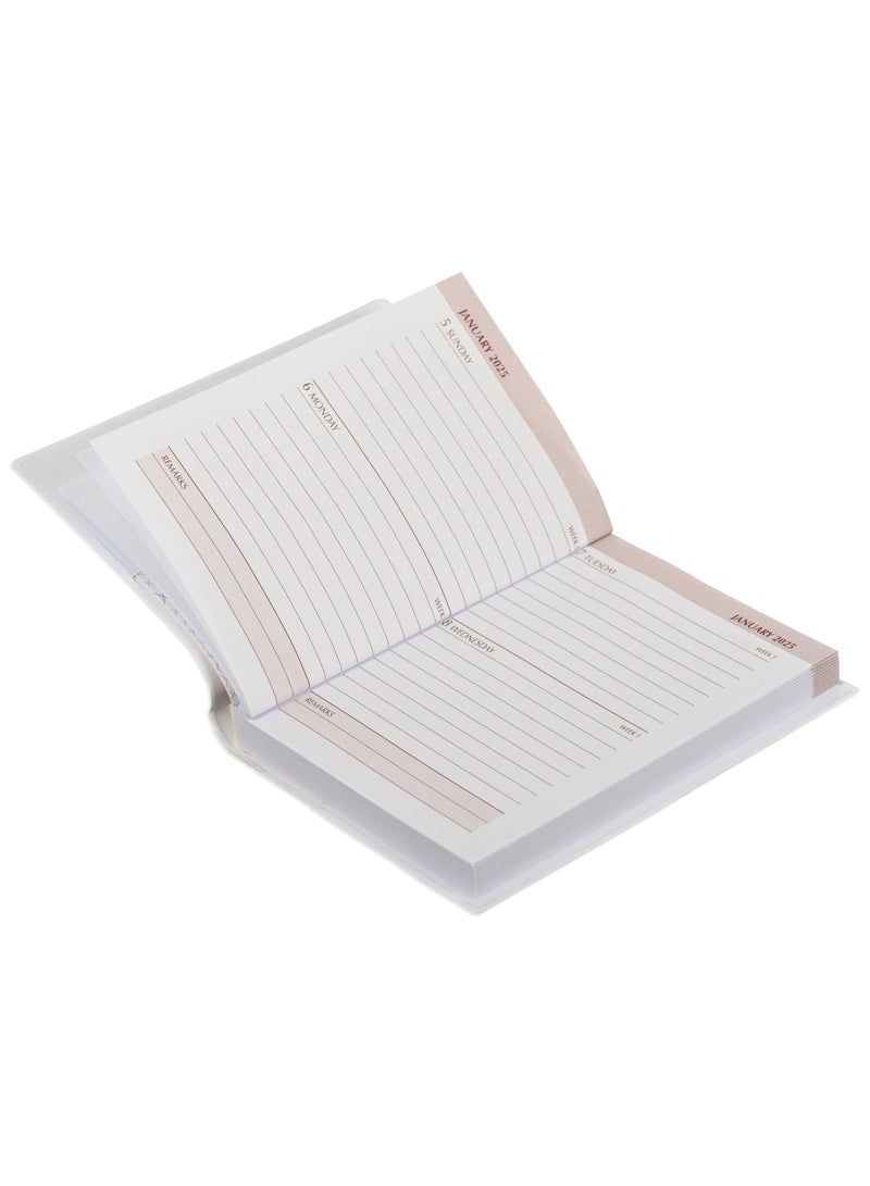 FIS Fis 2025  Pocket Diary English With Pvc Soft Cover White -FSDI09E25WH  - Image 2