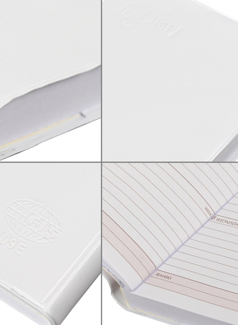 FIS Fis 2025  Pocket Diary English With Pvc Soft Cover White -FSDI09E25WH  - Image 3