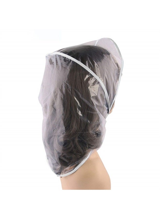 2 Pcs Rain Bonnet with Visor Clear Plastic Rain Hats, Waterproof Rain Scarf Protect Hairstyle for Women Lady (White)