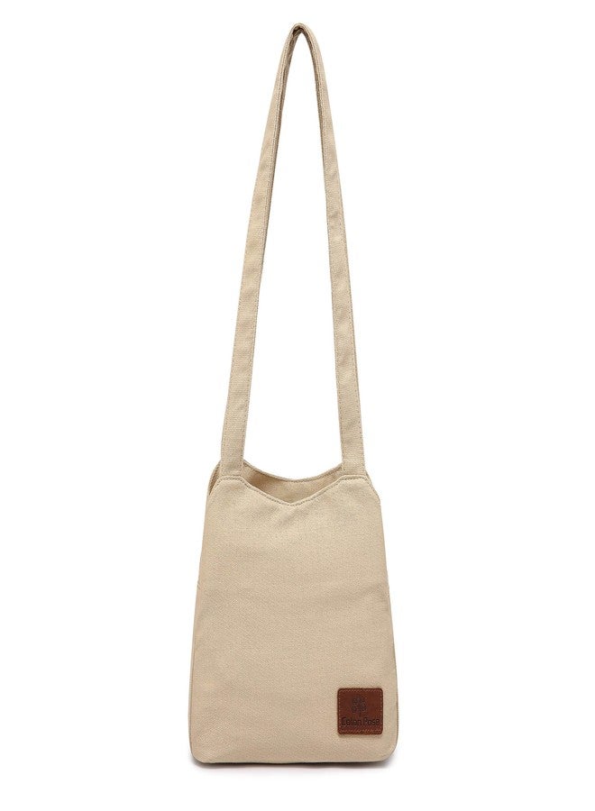 Coton Pose Small Mini Shoulder Bag Hippie Top Zip Cotton Sling Bag Jacquard cloth Handmade Bags… (off-white) - Image 2