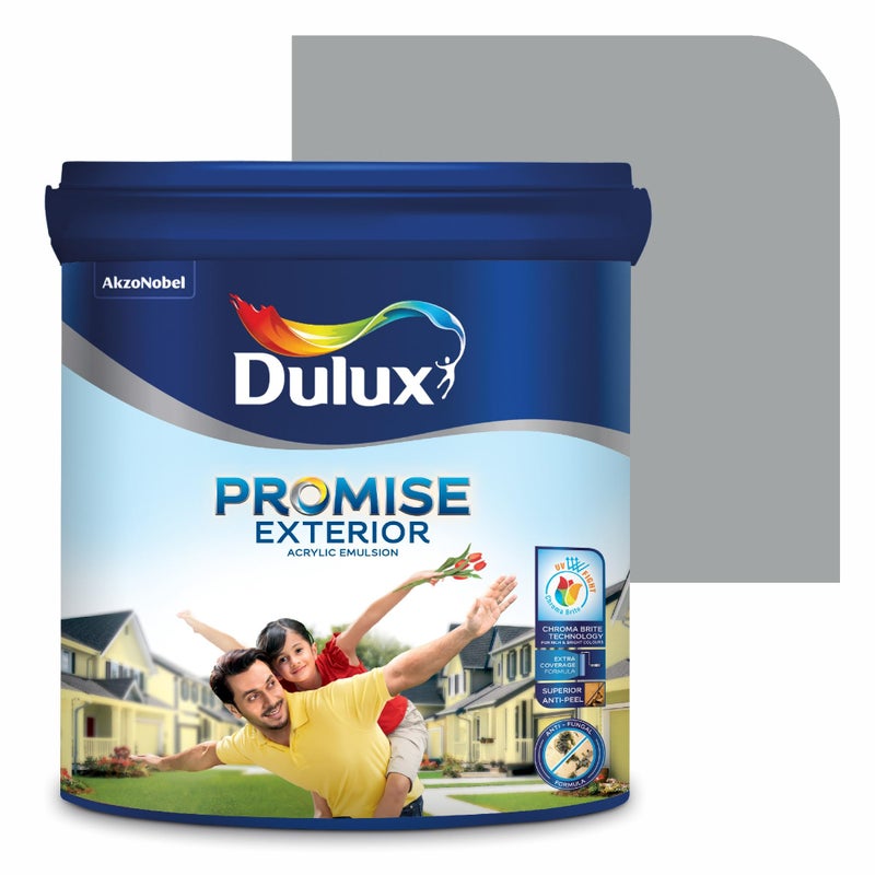Dulux Promise Exterior Emulsion Paint (1L, West Coast Grey)Ideal for exterior wall paint, smooth finish, anti-peel & anti-crack, perfect for dry to moderate climates, 3-year warranty - Image 4