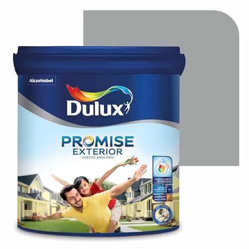 Dulux Promise Exterior Emulsion Paint (1L, West Coast Grey)Ideal for exterior wall paint, smooth finish, anti-peel & anti-crack, perfect for dry to moderate climates, 3-year warranty - Image 1