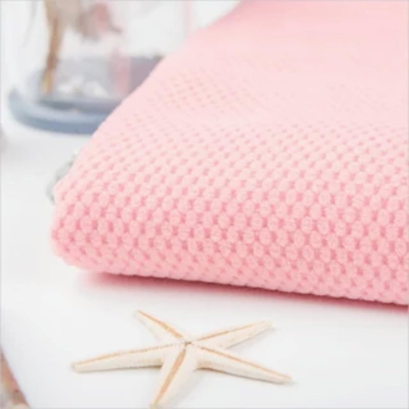 Linear Microfiber Bath Towel & Hand Towel Set/Microfiber Towels for Bath Large Size/Towel for Bath/Bath Towel for Men and Women/300 GSM (140 cms * 70 cms) (Pink) - Image 3