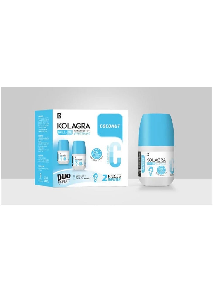 Kolagra whitening Roll on 2*1 promo pack 1+1 Coconut