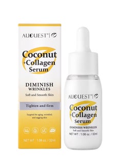 AuQuest Coconut Collagen Serum Coconut Serum Reduce Wrinkles Tighten and Firm Skin Hydrating Moisturizing Nourishing Collagen Serum Lightweight and Refreshing Smooth Skin Serum Hyaluronic Acid Facial Serum 32ml  - Image 1