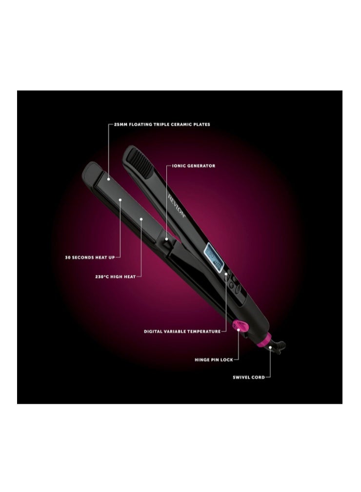 Revlon RVST2165 Flawless Glossy Finish Ionic Technology Digital Hair Straightener, One Size - Black - Image 2