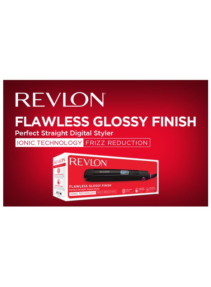 Revlon RVST2165 Flawless Glossy Finish Ionic Technology Digital Hair Straightener, One Size - Black - Image 5