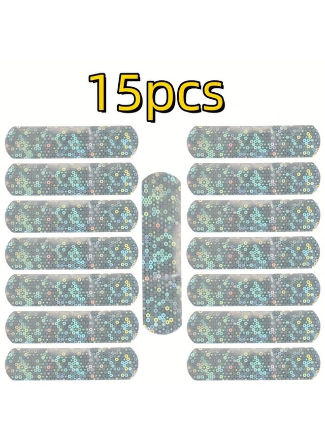 15pcs Sparkling Self Adhesive Bandages Breathable Flexible Mixed Colors Sports Bandage - Image 1
