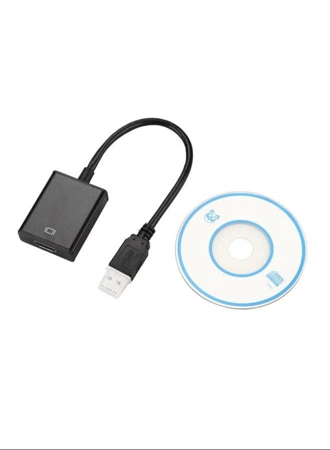 HDMI Female To USB Male Adapter Cable Black - Image 1