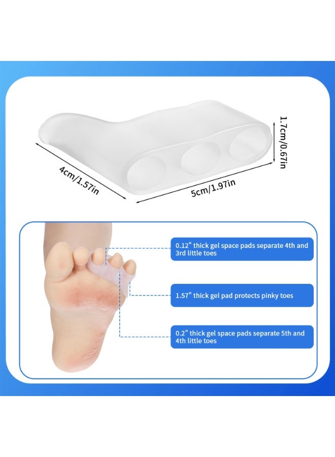 3 Pair TPR Pinky Toe Splint, Tailors Bunion Corrector & Bunionette Pain Relief Little Toe Straightener Bunion Pads Corrector Pinky Toe, Overlapping Toe & Calluses, Blisters, Corns Toe Protectors - Image 2