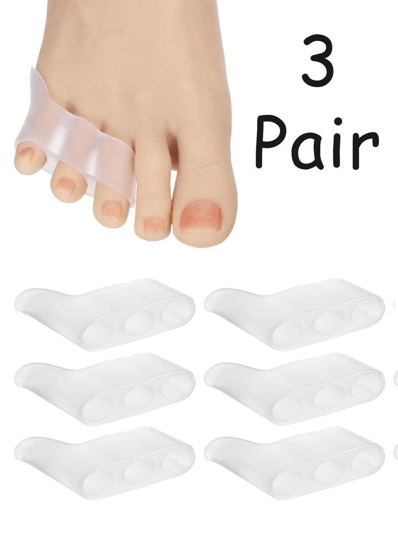 3 Pair TPR Pinky Toe Splint, Tailors Bunion Corrector & Bunionette Pain Relief Little Toe Straightener Bunion Pads Corrector Pinky Toe, Overlapping Toe & Calluses, Blisters, Corns Toe Protectors - Image 1