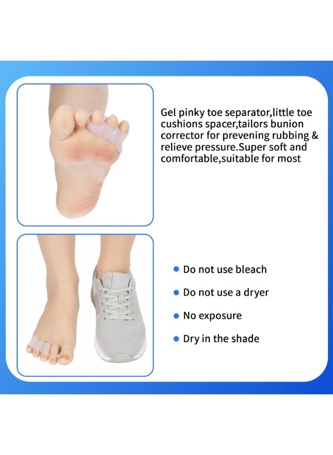 3 Pair TPR Pinky Toe Splint, Tailors Bunion Corrector & Bunionette Pain Relief Little Toe Straightener Bunion Pads Corrector Pinky Toe, Overlapping Toe & Calluses, Blisters, Corns Toe Protectors - Image 5