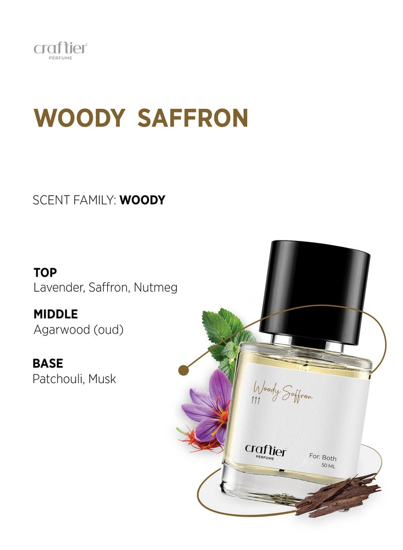 Craftier Perfume WOODY SAFFRON - Inspired of-OUD FOR GREATNESS, Eau De Parfum for Men & Women - 50ml, Long Lasting Woody Fragrance Upto 48 Hrs, Travel Size Unisex Perfume - Image 3