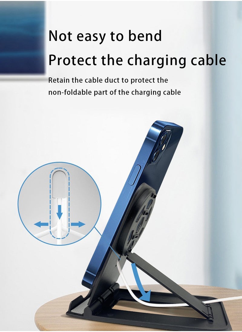 Generic - Magnetic Charger Placement Phone Stand, Portable Foldable Desk, Four Levels Adjustable, Compatible with all Smartphones - Image 1