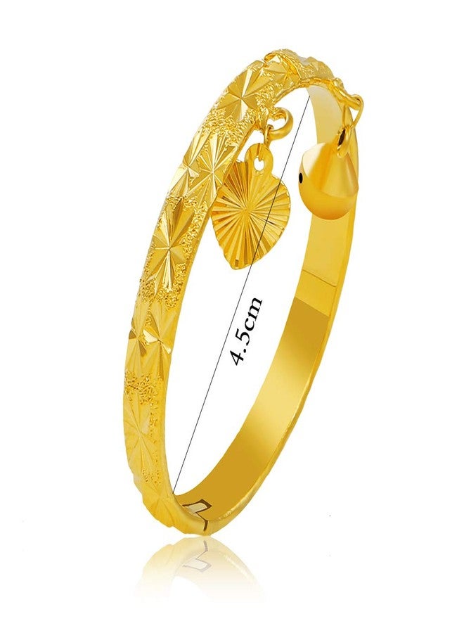 Ethlyn 18K Gold Plated Little Girls Boys Bells Openable Bracelet Bangle Christmas Jewelry Gifts(2pcs/lot) - Image 2