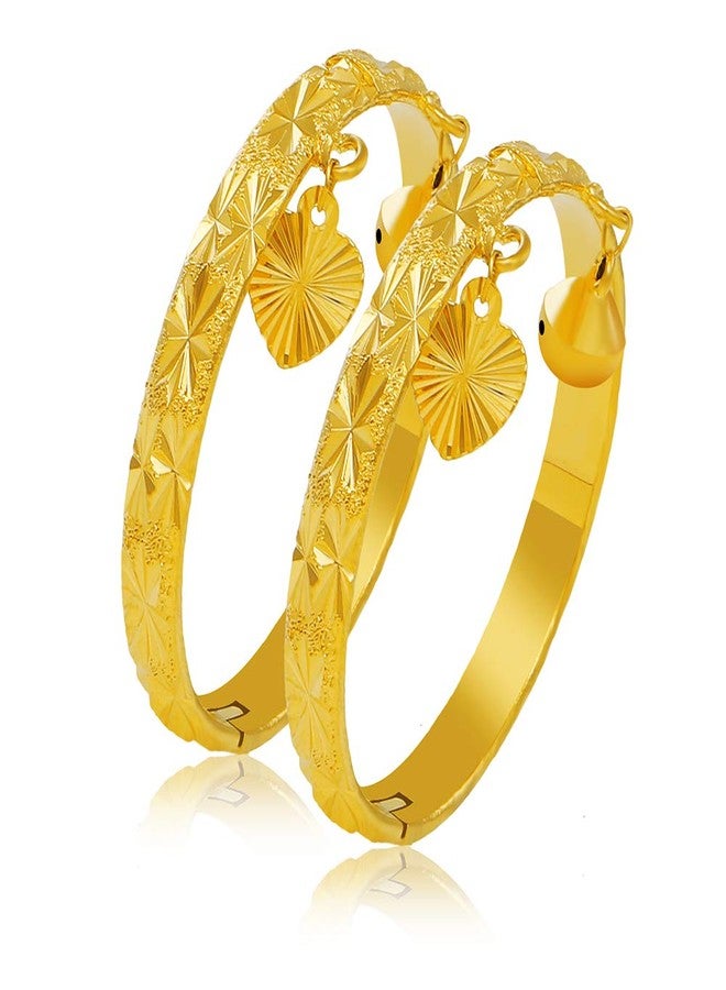 Ethlyn 18K Gold Plated Little Girls Boys Bells Openable Bracelet Bangle Christmas Jewelry Gifts(2pcs/lot) - Image 1