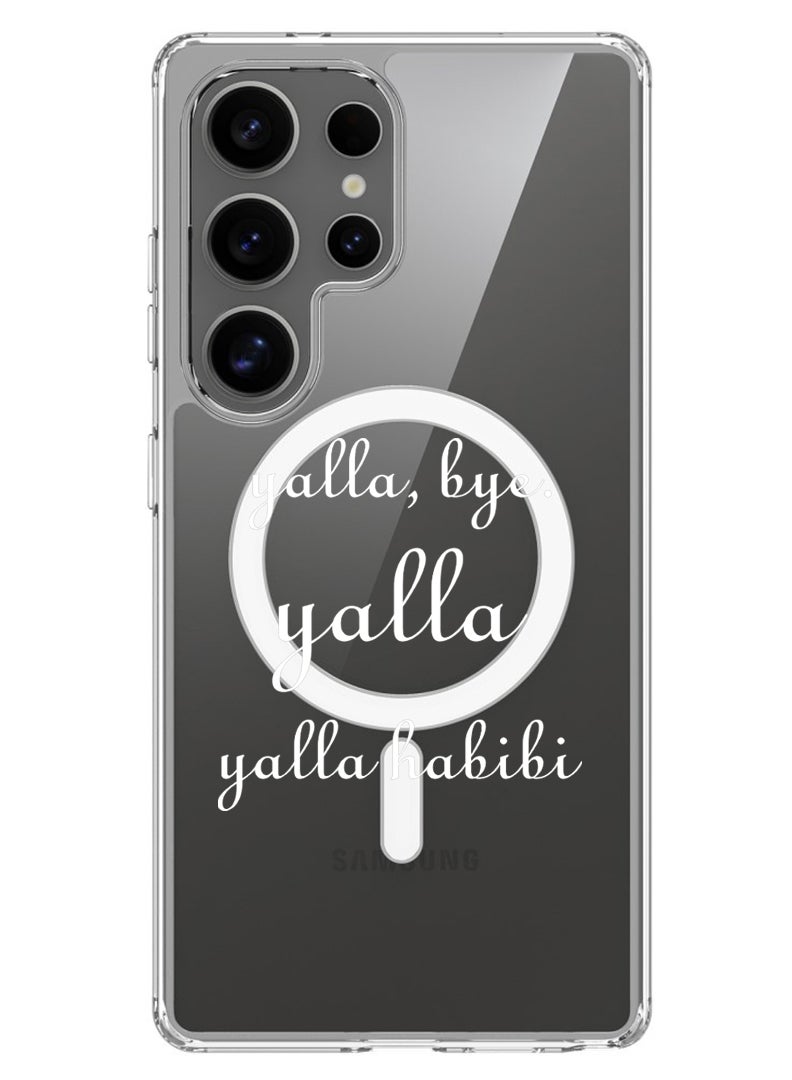 Theodor Magnetic Case for Samsung Galaxy S25 Ultra 6.9-inch Compatible with MagSafe Wireless Charging, Shockproof Phone Bumper Cover Yalla-01 - White - Image 1