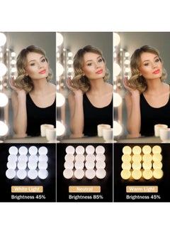 Generic Vanity Lights For Mirror 16 Led Bulbs Hollywood Makeup Lights 3 Color Modes Dimmable Brightness Plug In Stick Up For Dressing Table Bathroom Body Wall Mirror Lights  - Image 2